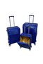 Multi Functional Luggage set PC aluminum frame password pull rod box 20/24/28 inch Set - Silver - 3