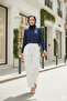 White Back Elastic High Waist Wide Leg Palazzo Women's Comfortable Fabric Pants - 2