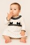 Baby Girl Heart Patterned Lace Bow Strap Dress Set - 4