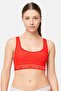 Women Brand Logo Non Padded Bralette, Red