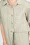 Women's Summer Khaki Shirt with Slit Detail on the Back, Elastic Waist, Pocketed Trousers Set, Stylish, Casual, Comfortable, Two-Piece 70031 - 3