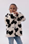 Children's Plush Coat with Heart Pattern, Hood, Kangaroo Pocket, Rb-670 - 4