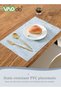 6PCS Placemats High-quality PVC Material Woven Texture Heat Insulation Oil Resistance Not Easy to Mo - 5