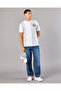 Men White And Grey Striped Basic T-Shirt - 2
