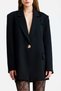 Jadi̇da Long Blazer Skirt Bottom Top Set Self-Textured Fabric - 2