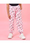 Girls Pink Heart Print Active Pants