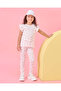 Girls White Heart Print Rib Leggings - 2