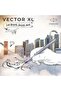 قلم حبر جاف Vector XL، رأس رفيع - فضي وأزرق معدني، حبر أسود قابل لإعادة التعبئة - 2