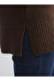 Vision Brown Half Turtleneck Women's Knitwear Sweater - 4