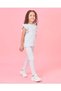 Girls Blue Floral Printed Rib Leggings - 2