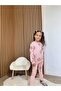 Girl's Cotton Pink Floral Printed Sweatshirt Leggings Set - 5