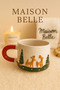 🦌   Maison Belle Real Embossed Reindeer Themed Ceramic Mug – New Year Special Design