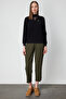 Cotton Knit Sweater with Tulle Detail on the Collar 60342-26K - 4