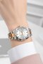 Steel Case Women Wrist Watch, Bracelet Gift Silver-Rose Color Zmfer212 - 3