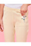 Girls Yellow Flower Embroidered Rib Flared Leggings - 4