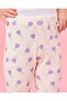 Girls White Flower Printed Rib Leggings - 4