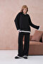 Women's Crew Neck Low Sleeve Sweater Pants Two-Piece Knitwear Set - 4