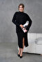 Women's Mock Neck Sweater Slit Long Skirt Two-Piece Knitwear Set - 6