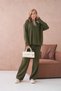 Women's Polo Neck Half Placket Casual Sweater Oantolon Two-Piece Knitwear Set - 3