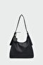 Women's Black Shoulder and Shoulder Bag Large Hobo Model Daily Stylish Bag - 4