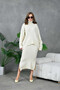 Women's Turtleneck Oversized Sweater Long Skirt Two-Piece Knitwear Set