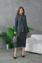 Women's Crew Neck Long Sweater Skirt Two-Piece Knitwear Set - 2
