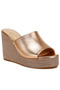 Women Wedge Heel Peep Toe Sandals in Rose Gold