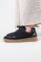 Bante Volume Paneled Suede Sneakers Black - 7