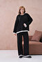 Women's Crew Neck Low Sleeve Sweater Pants Two-Piece Knitwear Set - 3