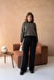 Women's Wide Collar Patterned Sweater Pants Two-Piece Knitwear Set - 5