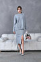 Women's Crew Neck Slit Sweater Skirt Two-Piece Knitwear Set - 3
