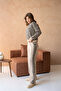 Women's Wide Collar Patterned Sweater Pants Two-Piece Knitwear Set - 2