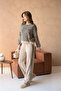 Women's Wide Collar Patterned Sweater Pants Two-Piece Knitwear Set - 3