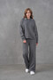 Women's Polo Neck Button Detail Sweater Pants Two-Piece Knitwear Set - 4
