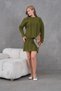 Women's Crew Neck Hair Knit Sweater Skirt Two-Piece Knitwear Set - 5