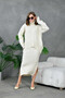 Women's Turtleneck Oversized Sweater Long Skirt Two-Piece Knitwear Set - 4