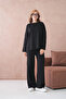 Women's Crew Neck Low Sleeve Sweater Pants Two-Piece Knitwear Set - 3