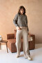 Women's Wide Collar Patterned Sweater Pants Two-Piece Knitwear Set