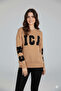 Women's Crew Neck Embroidered Knit Sweater