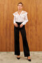 Black Wide Leg High Waist Trousers - 2