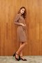 Brown Plaid Multi-Pocket Belted Above Knee Dress - 4
