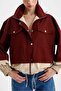 Afitos Double Color Detailed Zippered Short Trench Coat - 2