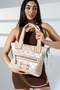 Gold Quilted Large Shoulder Crossbody Women's Parachute Fabric Bag
