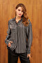 Black Striped Single Pocket Shiny Shirt