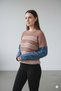 Women's Crew Neck Sleeve Denim Design Knitwear Sweater - 2