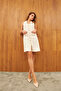 Cream Sleeveless Mini Dress with Pockets - 6