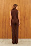 Brown Straight-Leg Hemmed High-Waisted Pants - 6