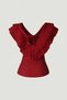 Cora V-Neck Pleated Flounce Casual Women's Blouse - 7