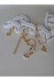 Set of 6 Heart Clover Star Pink Stone Gold Color Earrings - 2