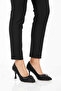 Black Satin Thin Heeled Women's Evening Dress Shoes Pc-55201 Z